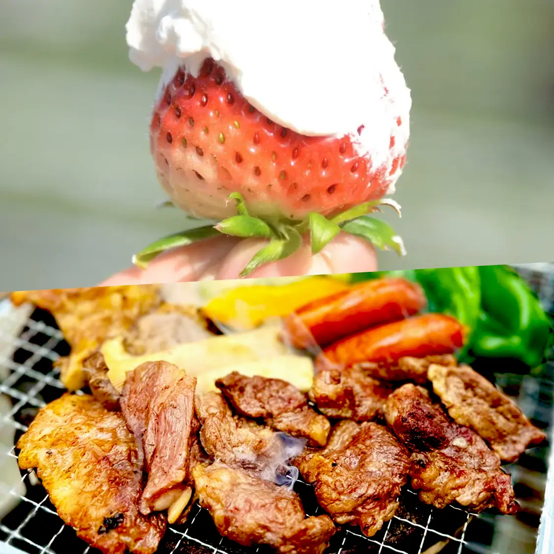 いちご狩り+食材付きBBQ